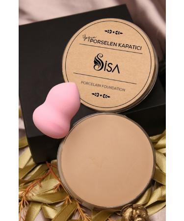 MAQYA Cosmetics Sisa Make Up Cover Porcelain Foundation Concealer No:210/mt Single Make Up Sponge(MAQYA)