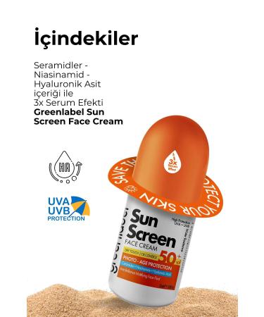Green Label Anti-Spot Face Sunscreen with Hyaluronic Acid and Niacinamide 50 Spf High Protection 50 ml - Buy Online on GoSupps.com
