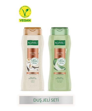Komili Feeling Spa 2-Piece Peeling Shower Gel Set - Vegan - 2 x 500 ML
