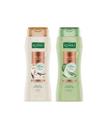 Komili Feeling Spa 2-Piece Peeling Shower Gel Set - Vegan - 2 x 500 ML - Buy Online on GoSupps.com