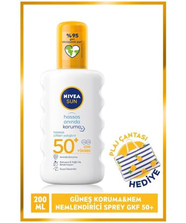 NIVEA SUN Sensitive High Protection Sun Spray 200ml SPF50 Sensitive Skin Moisturizing UVA Protection
