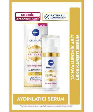 NIVEA Luminous630 Anti-Spot Brightening Skin Care Serum 30ml Hyaluronic Acid Skin Tone Equalizer