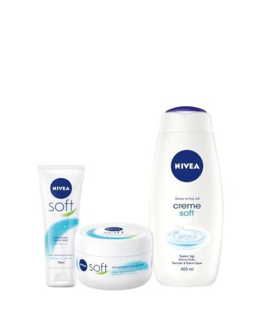 NIVEA Soft Moisturizing Care Cream 300ml & 75ml Creme Soft Women Shower Gel 400ml