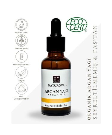 NATUROVA Organic Argan Oil Ecocert certified Undiluted Pure Oil 30 ml