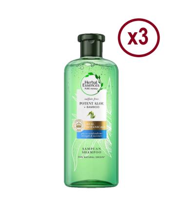Herbal Essences Aloe + Bamboo Sulfate Free 380ml Shampoo x3PCS