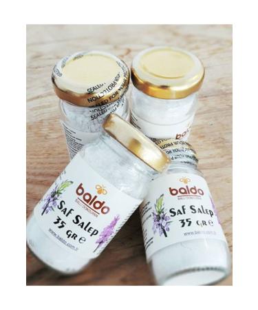 Baldo Organic Pure Salep Glass Jar 35 gr (SALEP THAT WILL MEET YOUR NEEDS FOR A WINTER)