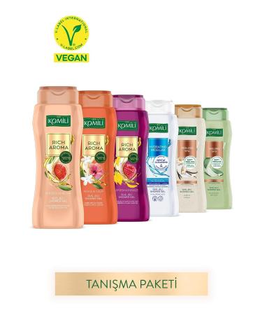 Komili Shower Gel Introduction Package 6 Piece Set - New Series - Vegan - 6 X 500 ML