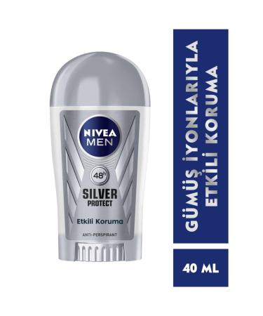 NIVEA Men Men's Stick Deodorant Silver Protect 48 Hours Anti-perspirant Protection 40 ml