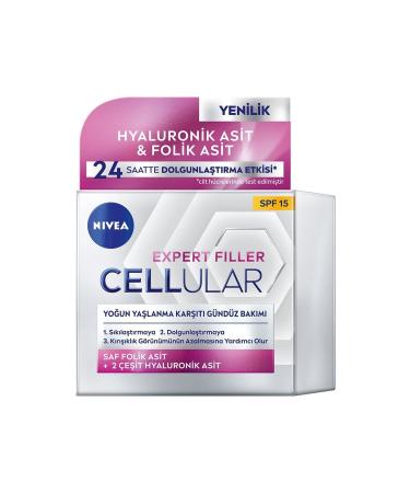 NIVEA Cellular Expert Filler Intensive Anti-Aging Day Care Face Cream Spf15 50 Ml Hyaluronic Acid - Buy Online on GoSupps.com
