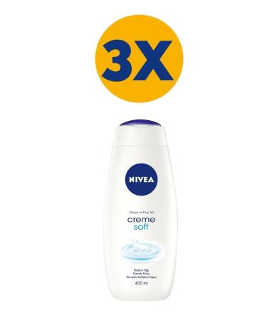 NIVEA Creme Soft Creamy Touch Bath and Shower Gel 400mlx3