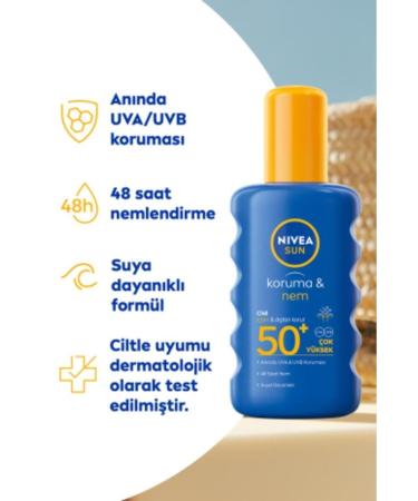 NIVEA Sun Protection & Moisture Moisturizing Spray Gkf 50 200 ml Beach Bag - Buy Online on GoSupps.com