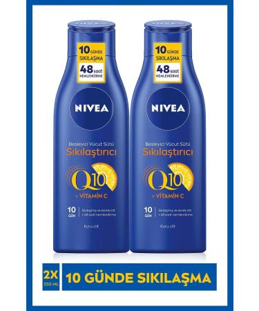 NIVEA Q10 Firming Body Milk 250 ml X2pcs 48 Hours Moisturizing Firm in 10 Days For Dry Skin