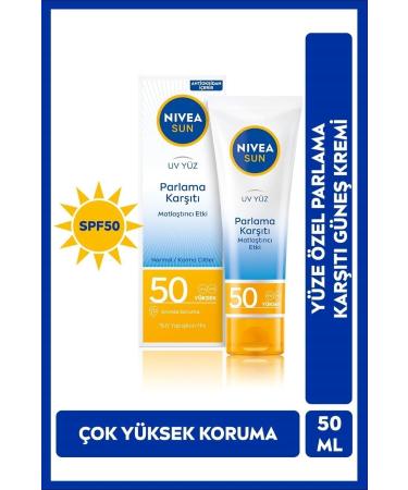 NIVEA Sun SPF50 Anti-Shine & Sunscreen Face Sun Cream 50 ml Mattifying Effect