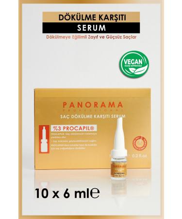 PANORAMA PROFESSIONAL Professional Anti-Hair Loss Ampoule Serum (6 ML * 10 PIECES) %3 Procapil / Vegan