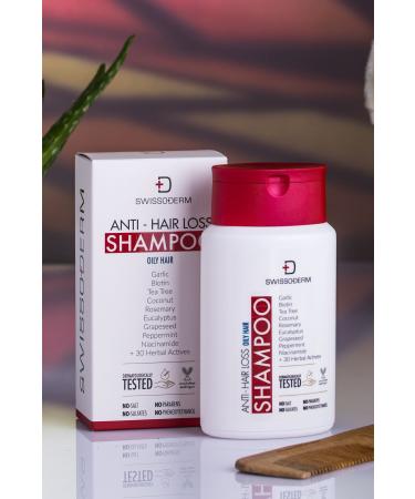 Swissoderm Anti-Hair Loss Shampoo Oily Hair Vegan Fast Growth Sulfate-Free Salt-Free Against Hair Loss 300ml - Buy Online on GoSupps.com