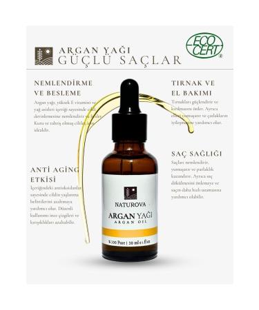 NATUROVA Organic Argan Oil Ecocert certified Undiluted Pure Oil 30 ml - Buy Online on GoSupps.com