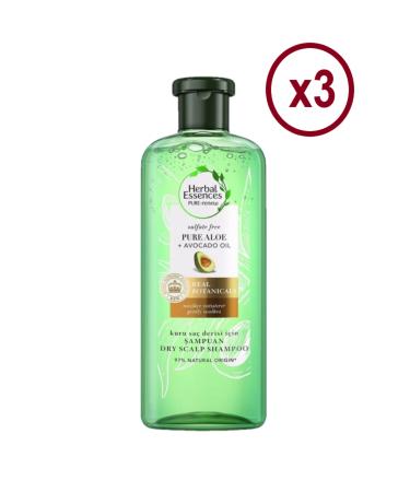 Herbal Essences Aloe + Avocado Sulfate-Free 380ml Shampoo x3 PCS