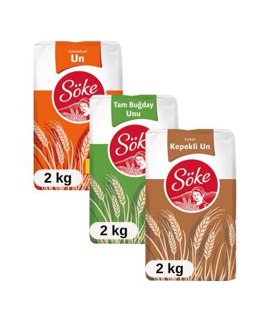S ke Traditional Flour 2 kg Whole Wheat Flour 2 kg Brown Whole Wheat Flour 2 kg Set of 3