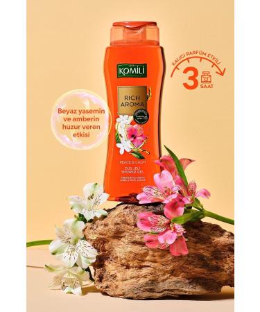 Komili Rich Aroma Peace&Calm Shower Gel - Amber&White Jasmine - Long-lasting Perfume Effect - Vegan - 500 ML - Buy Online on GoSupps.com