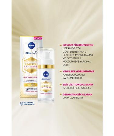 NIVEA Luminous630 Anti-Spot Brightening Skin Care Serum 30ml Hyaluronic Acid Skin Tone Equalizer - Buy Online on GoSupps.com