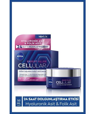 NIVEA Cellular Expert Filler Anti-Aging Face Night Cream 50ml Hyaluronic Acid