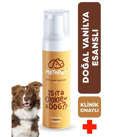 Metapet Vanilla Scented Natural Dog Dry Shampoo Organic Content Formula Suitable for Puppies