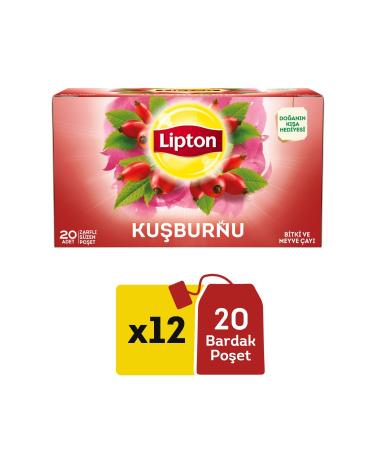 Lipton Rosehip Mixed Herbal Tea Filter Bags 20 x 12 Pcs