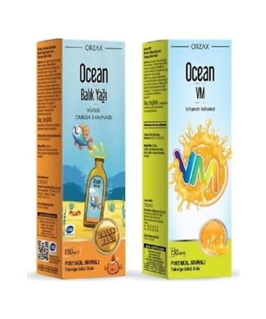 Orzax Fish Oil Syrup Orange Flavored 150 Ml + Vm Syrup 150 ml