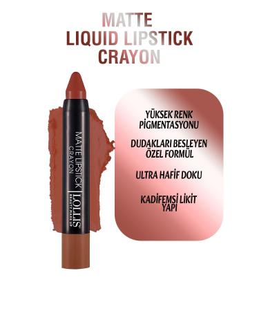 Lollis Matte Lipstick Crayon 08 / Matte Pencil Lipstick Crayon 08 - Buy Online on GoSupps.com