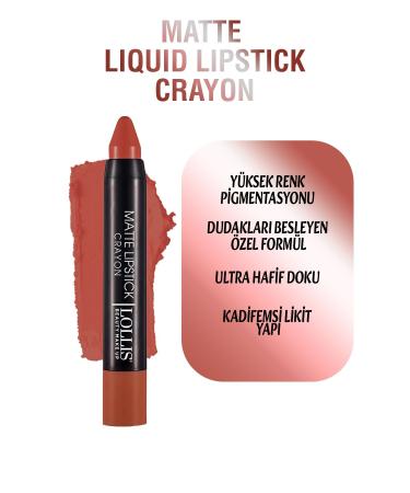 Lollis Matte Lipstick Crayon 04 / Matte Pencil Lipstick 04 - Buy Online on GoSupps.com