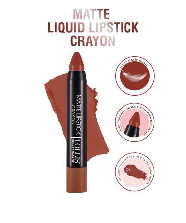 Lollis Matte Lipstick Crayon 08 / Matte Pencil Lipstick Crayon 08