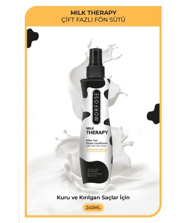 Morfose Milk Therapy Double Phase Hair Care Blow Dry Milk 240 ml - Nourishing Protective Effect
