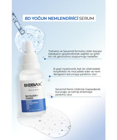 Bebak Pharma Anti-Aging Barrier Strengthening and Intensive Moisturizing 8d Hyaluron Serum 30ml - Buy Online on GoSupps.com