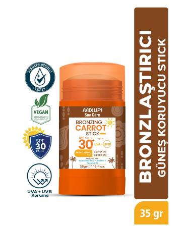 Mixup Intensive Bronzing Sunscreen Stick SPF 30+ Cocoa and Carrot Oil 35 GR