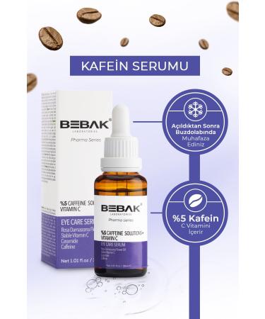 Bebak Pharma Caffeine Containing Eye Contour Care Serum 5% Caffeine Solutions+Vitamin C Eye Care Serum 30ml - Buy Online on GoSupps.com