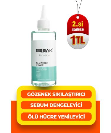 Bebak Pharma Pore Tightening and Blackhead Effective Tonic 200ml (GLYCOLIC ACID 5% AHA)