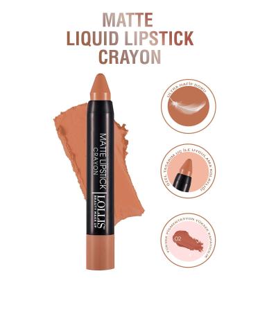 Lollis Matte Lipstick Crayon 02 / Matte Pencil Lipstick Crayon 02