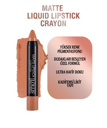 Lollis Matte Lipstick Crayon 02 / Matte Pencil Lipstick Crayon 02 - Buy Online on GoSupps.com