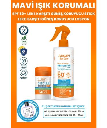 Mixup Blue Light Protection SPF50+ Anti-Spot Sunscreen Stick 35 GR & Anti-Spot Lotion 200 Ml