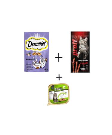 Dreamies Duck-Proff Cat Lamb-Jungle Chicken Cat Reward Food Set of 3