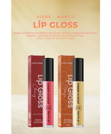 Louis DArrest Cherry & Mango Lip Gloss 6 ml - Moisturizing Applique for Vibrant & Full Lips