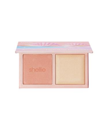 benefit cosmetics Twinkle Beach Blush & Highlighter-Mini Size Shimmery Bright Finish Blush & Highlighter Face Palette