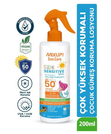 Mixup High UVA/UVB Protection SPF 50 Children's Sun Lotion with Mineral Zinc and Aloe Vera 200 ML