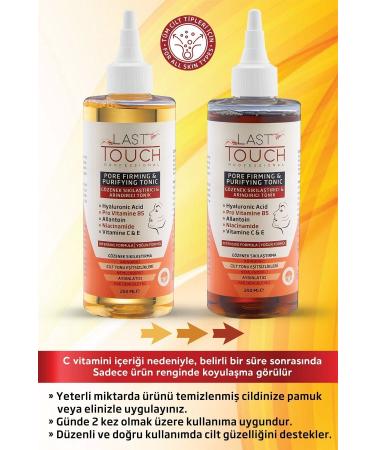 LAST TOUCH Pore Tightening and Purifying Tonic 250 ml Hyaluronic Acid Vitamin C - Buy Online on GoSupps.com