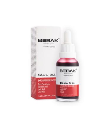 Bebak Pharma AHA+%2 BHA Skin Tone Equalizing Red Peeling Serum Exfoliating Red Serum 30ml - Buy Online on GoSupps.com