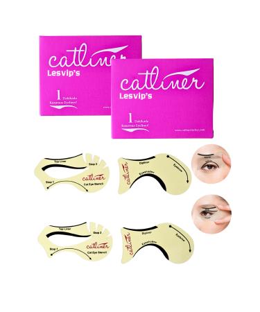 Lesvip's Practical cat eye stancil & eyeliner & eye shadow & dipliner drawing tool 4 pieces