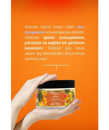 ORIENSE Tropical Fruits Body Cream - Contains Grapefruit Extract Shea Butter Glycerin Panthenol and Vitamin-E - Buy Online on GoSupps.com