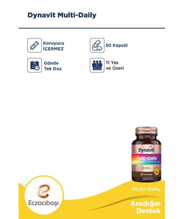Dynavit Multi-daily Multivitamin&Mineral-Coenzyme Q10-Rodiola 30 Capsules - Buy Online on GoSupps.com