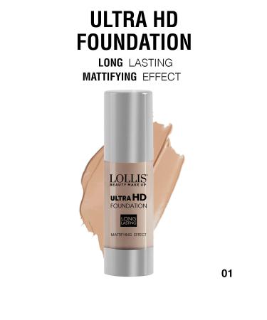 Lollis Ultra Hd Foundation 01 / Ultra Hd Foundation Color No: 01 Light Tone - Buy Online on GoSupps.com