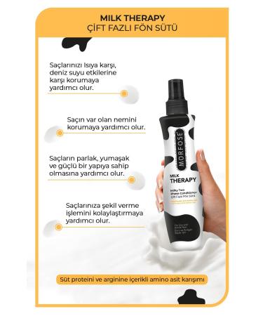 Morfose Milk Therapy Double Phase Hair Care Blow Dry Milk 240 ml - Nourishing Protective Effect - Buy Online on GoSupps.com